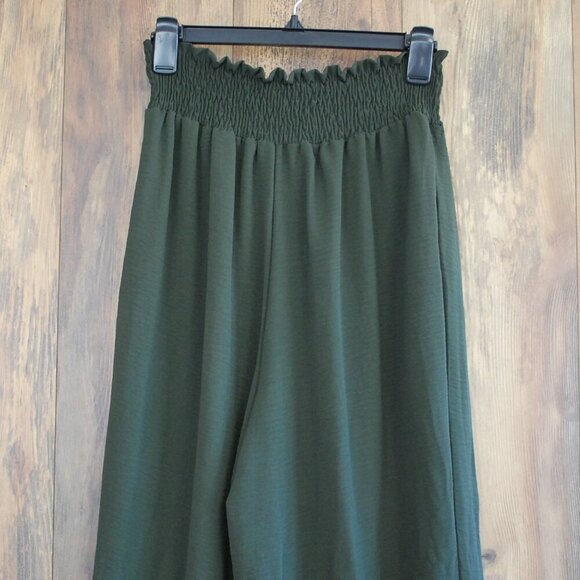 ee:some Hunter Green Stretch Waist Wide Leg Business Casual Pants L - Picture 4 of 7